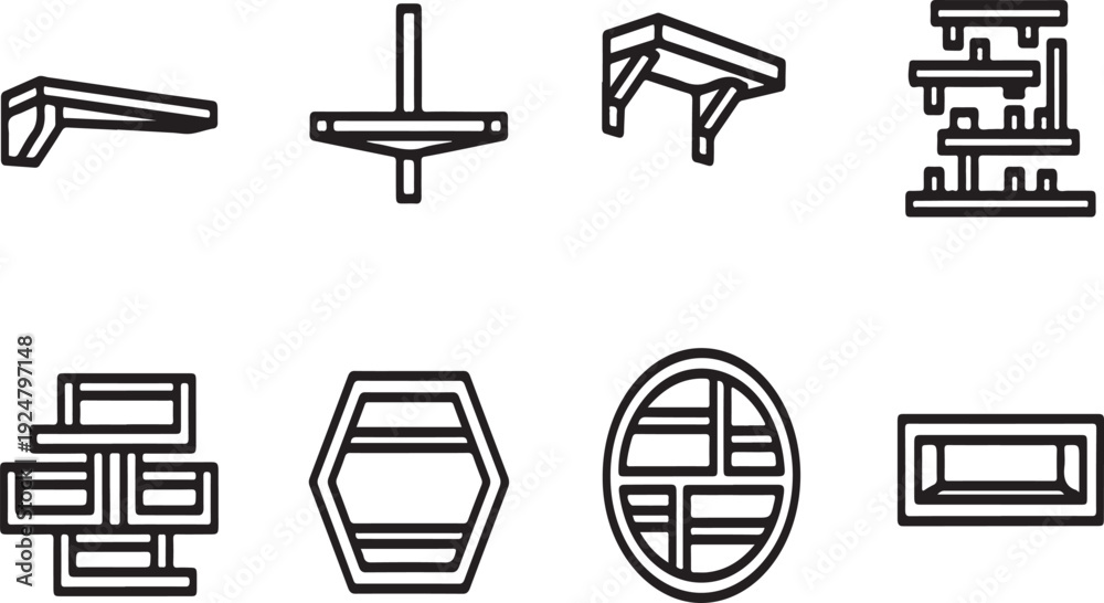 Fototapeta premium A collection of diverse architectural and structural design elements Vector