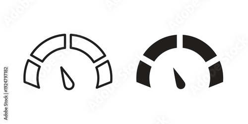 Tachometer icon. linear style sign for mobile concept and website ui design