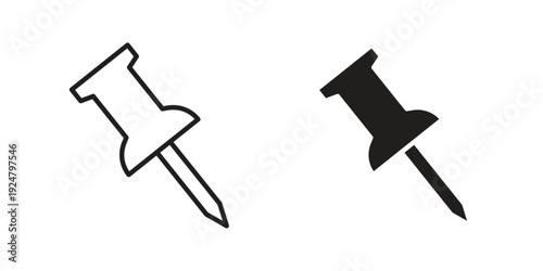 Thumbtack icon. linear style sign for mobile concept and website ui design