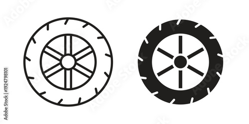 Tire icon. linear style sign for mobile concept and website ui design