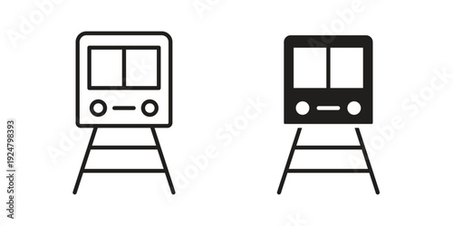 Train icon. linear style sign for mobile concept and website ui design
