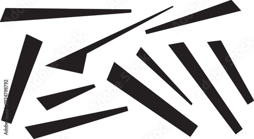 Black geometric shapes on a white background illustration design