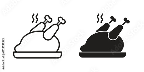 Turkey icon. linear style sign for mobile concept and website ui design