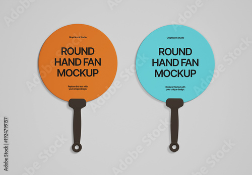 Circular Hand Fan Mockup