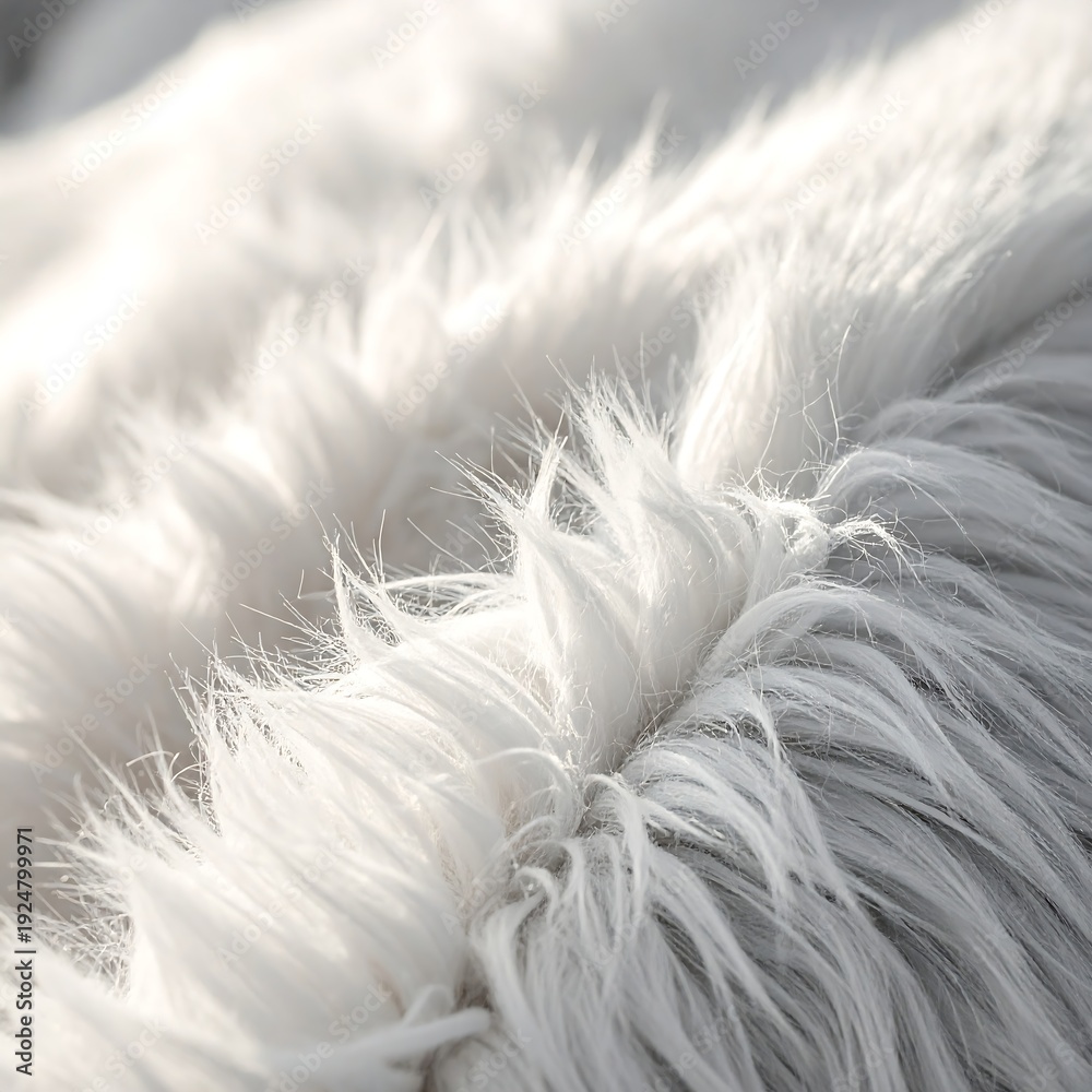 Obraz premium A close-up of white fluffy fur with uneven textures