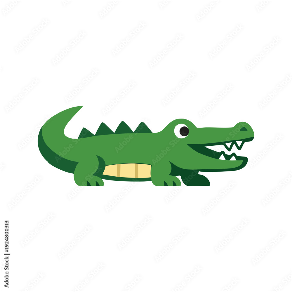 Obraz premium Cute Cartoon Crocodile Vector Illustration