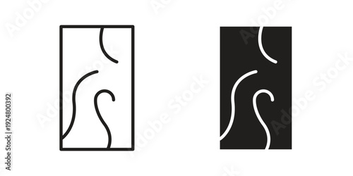 Wood board icon. linear style sign for mobile concept and website ui design