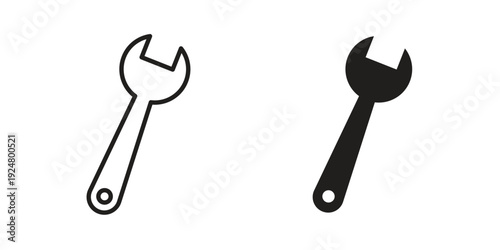 Wrench icon. linear style sign for mobile concept and website ui design