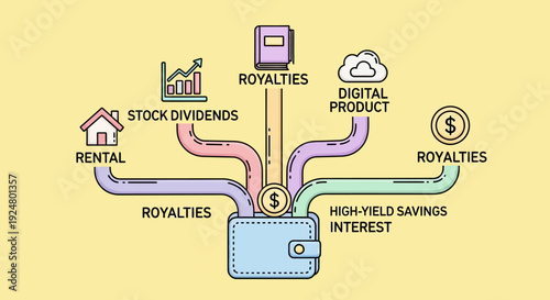 Multiple Income Streams Flowing into a Wallet