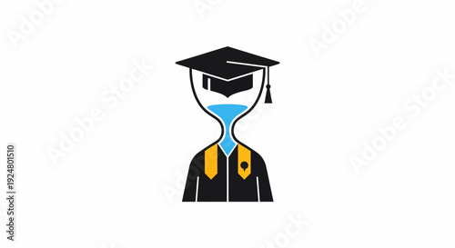 Graduate Hourglass Illustration Concept.