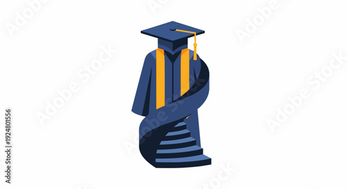 Graduate in Gown and Cap.