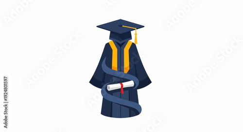 Graduate in Robe Holding Diploma.