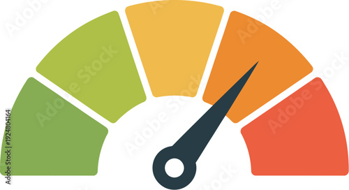 Rating scale gauge with semi circle customer satisfaction feedback indicator vector design element