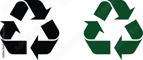 Eco recycling icon with green arrows environmental protection symbol reuse conservation vector design element