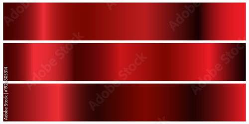 A set with red gradients. color palette for design, a collection of high-quality gradients. Metallic texture, shiny background..