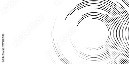  Lines in Circle Form . Spiral Vector Illustration .Technology round Logo . Design element . Abstract Geometric shape .