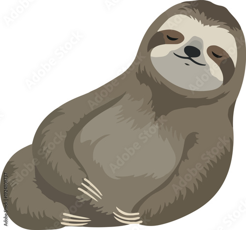 Cute Sloth Relaxing Peaceful Sleepy Cute Animal Vector
