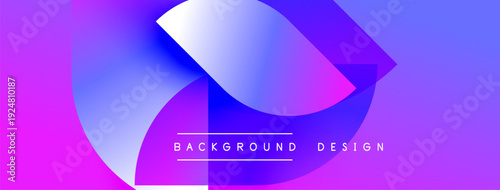 Abstract vibrant design. Fluid shapes blend purple, blue hues. Modern aesthetic, suitable for backgrounds, presentations. Minimal text overlay present.