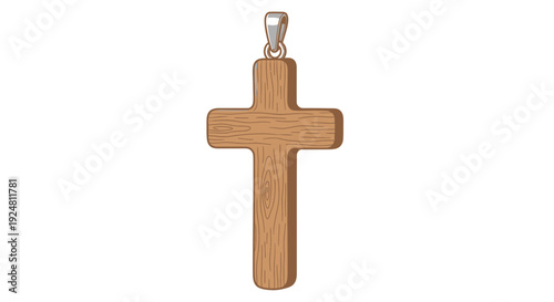 Wooden Christian Cross Pendant, Religious Symbol, Faith and Spirituality