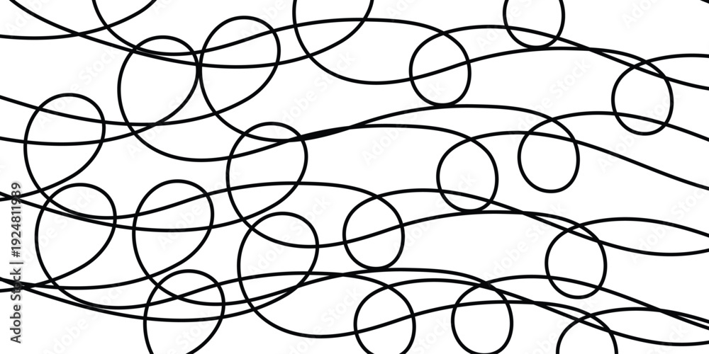 Obraz premium simple black curly line pattern design for banner poster background.