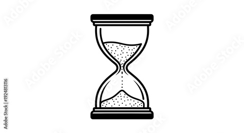 Hourglass Icon, Sand Timer Symbol, Time Passing Concept, Countdown Clock