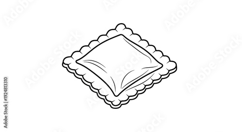 Hand Drawn Ravioli Icon - Italian Food, Pasta Dish, Culinary Art