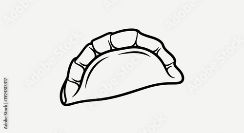 Hand Drawn Sketch of a Single Empanada Pastry