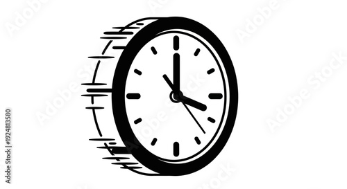 Fast Clock Icon Speed Motion Blur Effect Time Passing Concept