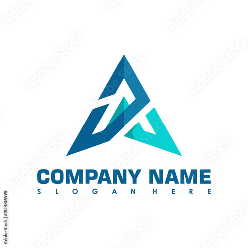 This elegant logo showcases an interlocking geometric design in cool colors, representing a modern company identity with a commitment to innovation and growth in its sector.