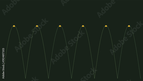 Art Deco inspired 1920s geometric pattern with golden peaks on dark background, minimalist design, elegant composition