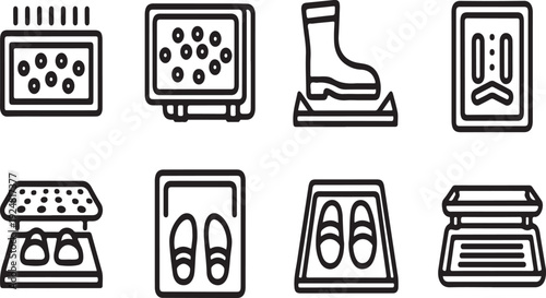 Illustrations of various household items and appliances in a minimalist style Vector