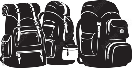 Silhouette of walking sticks on grassy ground outdoors scene