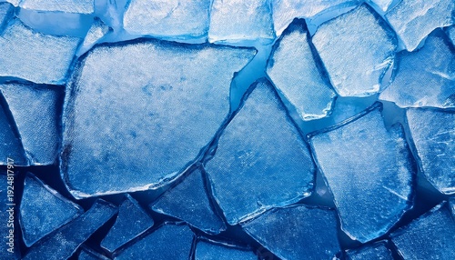 Frozen Ice Texture Background Blue Cold Cracked Surface Banner Frost Effect Design