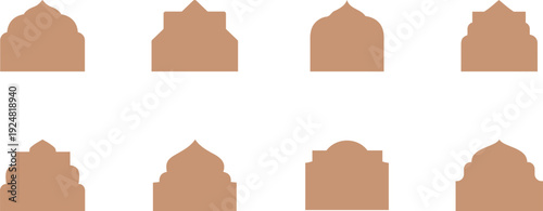 Ramadan kareem gate. Muslim architecture geometric design elements. 