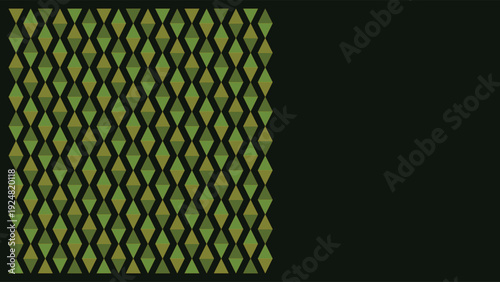 Art Deco 1920s luxury geometric pattern with repeating yellow diamonds and black lines on a dark background