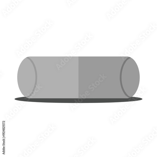 Isolated white cotton bolster with cylindrical shape on a minimalist background