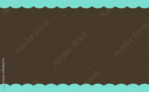 チョコミントカラーのかわいい格子柄とフレーム1_横