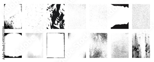 Grunge vector texture set, distressed and weathered abstract backgrounds.