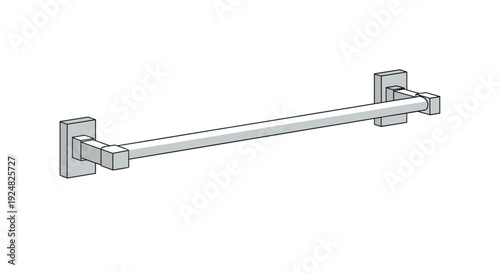 Modern silver metal towel bar designed for bathroom wall mounting shown against a white background.