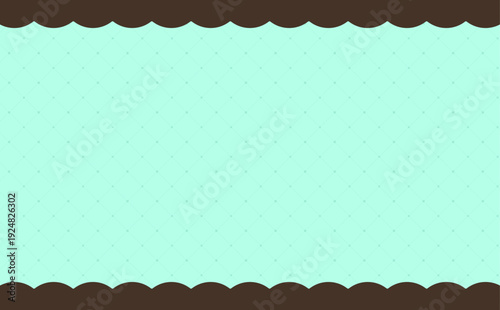 チョコミントカラーのかわいい格子柄とフレーム2-1_横