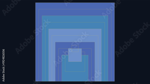 Art Deco inspired 1920s luxury geometric pattern with layered blue squares and golden lines, modern composition