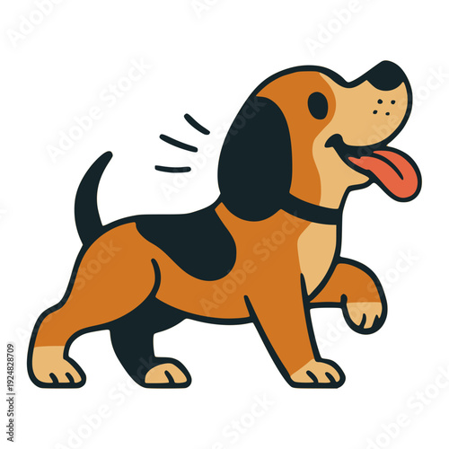 cute dog domestic pet woof barking flat color vector illustration template design