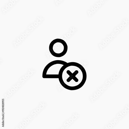 Modern icon of a person with a removal or deletion symbol