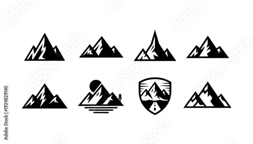Flat Outdoor Mountain Symbol Pack