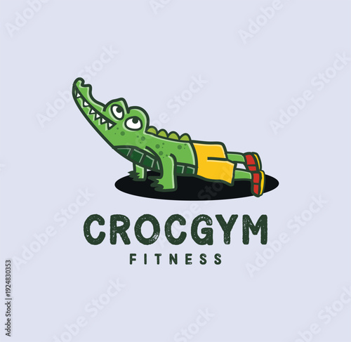 Crocodile Athletic Club Vector Logo Design Animal Sport Icon Concept 