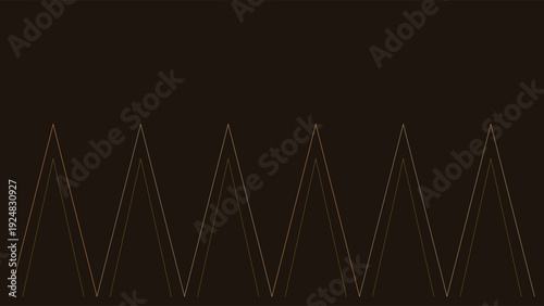 Art Deco inspired geometric pattern with repeating triangular shapes in a minimalist design, set against a dark background