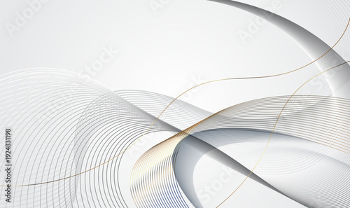 Abstract Grey Flowing Wave Lines on White Dynamic Curve Background. dynamic curves create a sense of motion and depth while keeping a minimal and modern look.