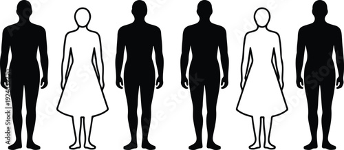 Restroom Signage Outline Icons – Male & Female Human Figures