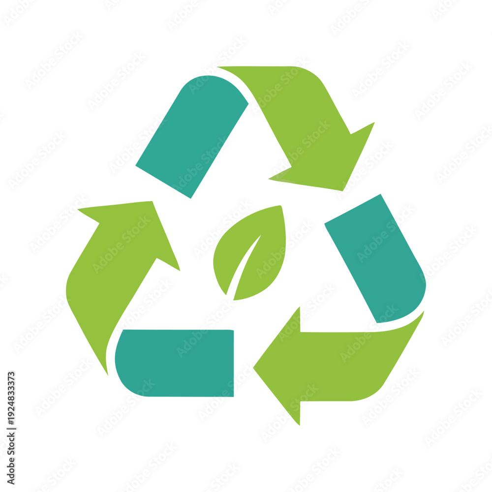 Obraz premium Recycling Arrows Icon – Eco Sustainability Vector