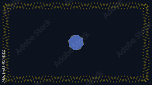 Art Deco inspired 1920s luxury geometric pattern with intricate gold borders and a central blue circular design